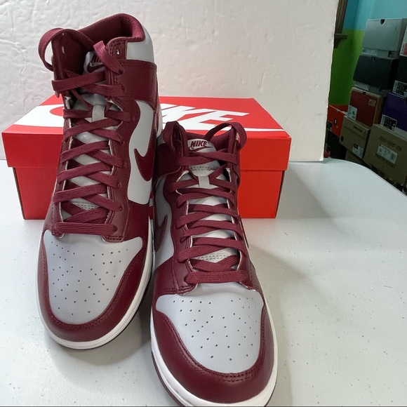 Nike Dunk High Retro Mens Size 9.5 Sneakers Dark Beetroot Color Shoes - Picture 4 of 12